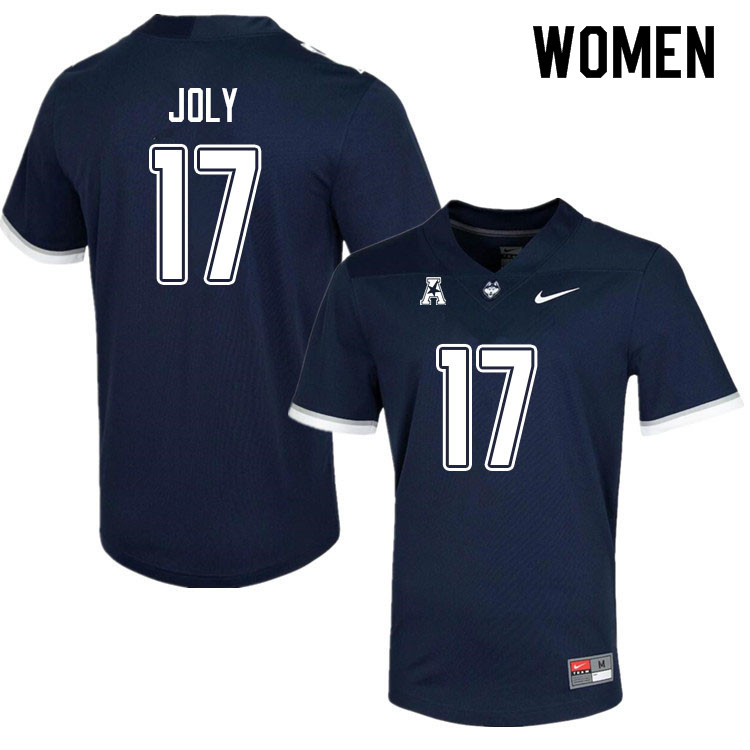 Women #17 Justin Joly Uconn Huskies College Football Jerseys Sale-Navy